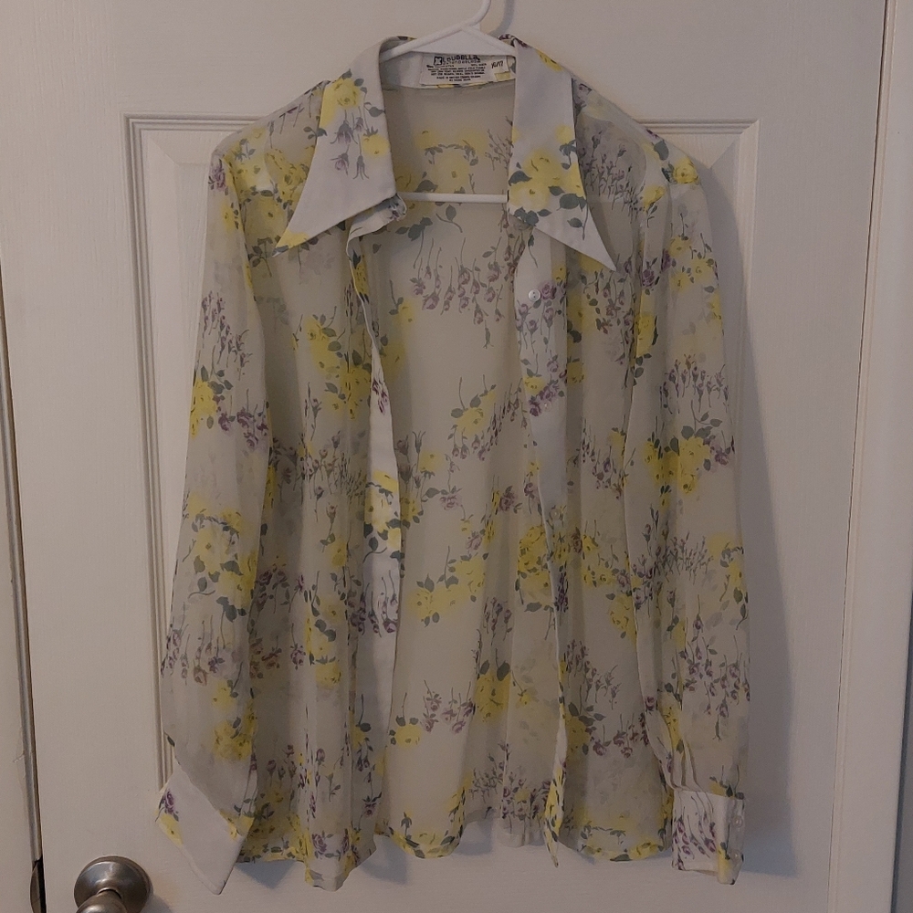 70s Floral Button Up